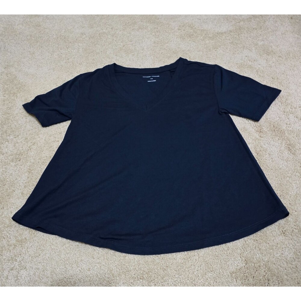Universal Standard T-Shirt Women's Blue 4XS Pena Easy Tee V-Neck Short Sleeve